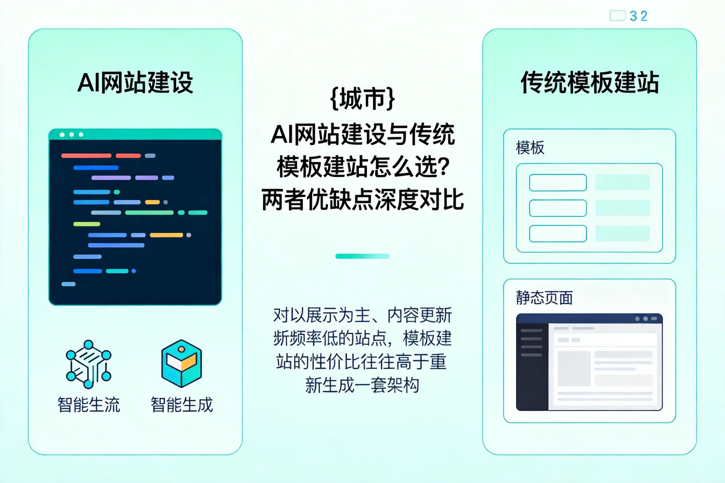 广安AI网站建设与传统模板建站怎么选？两者优缺点深度对比
