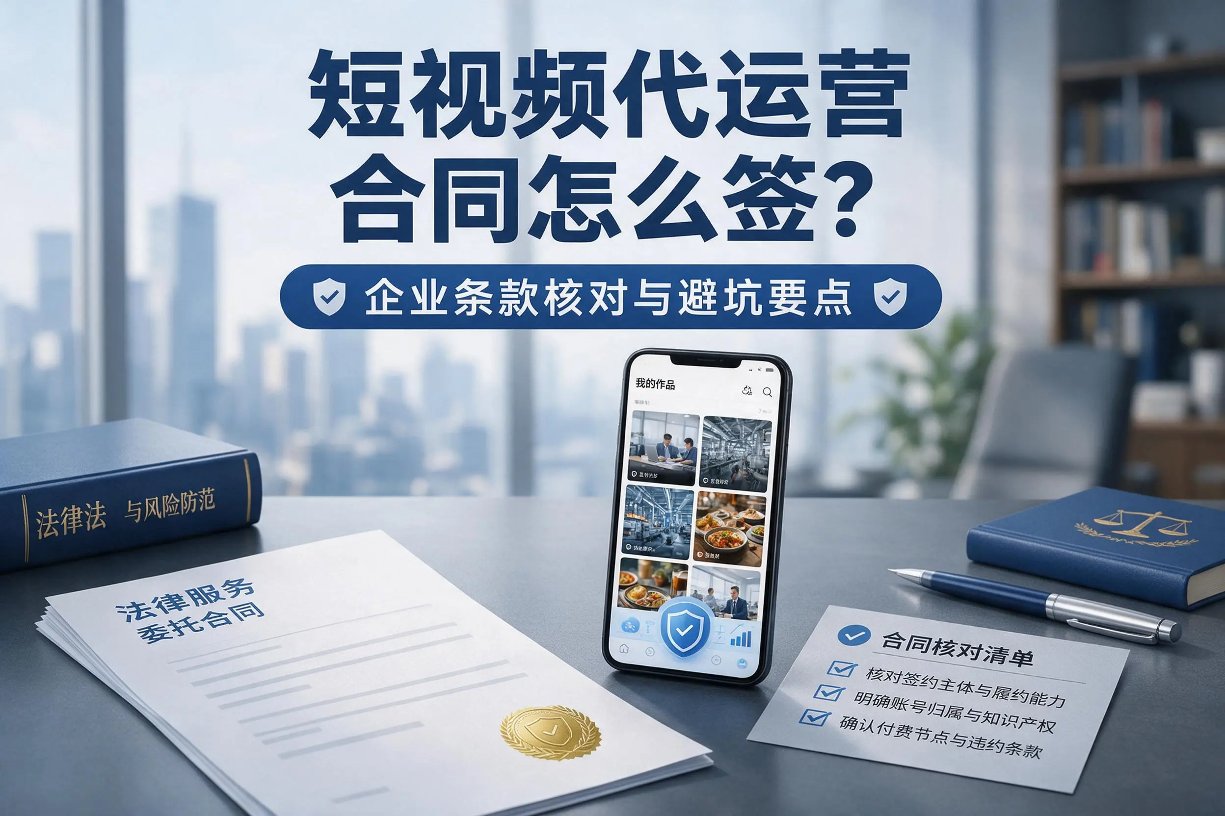 短视频代运营合同怎么签？广安企业条款核对与避坑要点