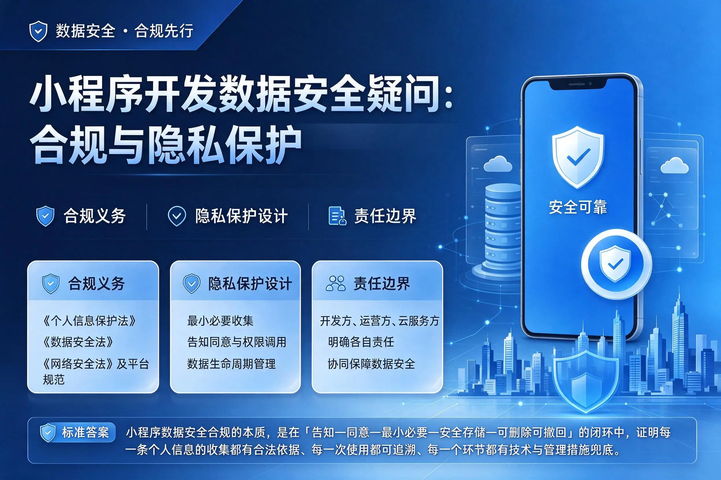 广安小程序开发数据安全疑问:合规与隐私保护