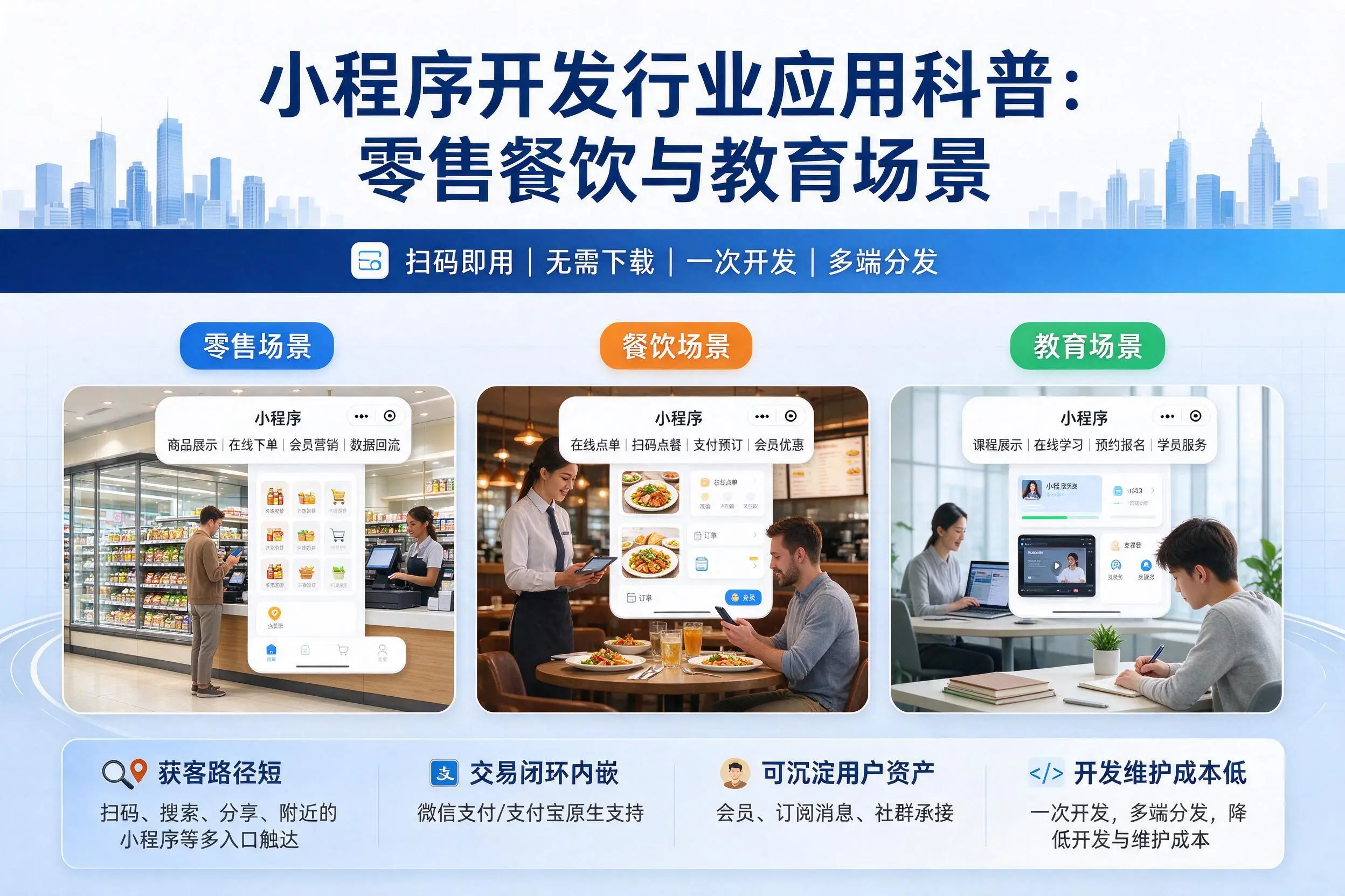 广安小程序开发行业应用科普：零售餐饮与教育场景