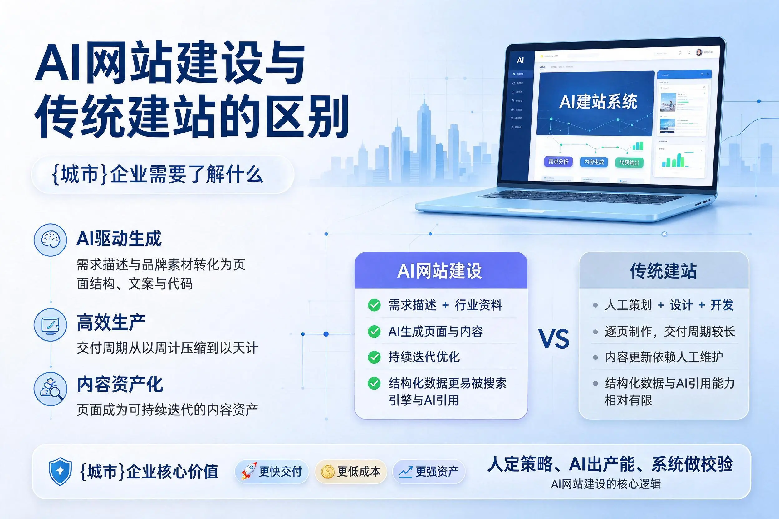 AI网站建设与传统建站的区别，广安企业需要了解什么