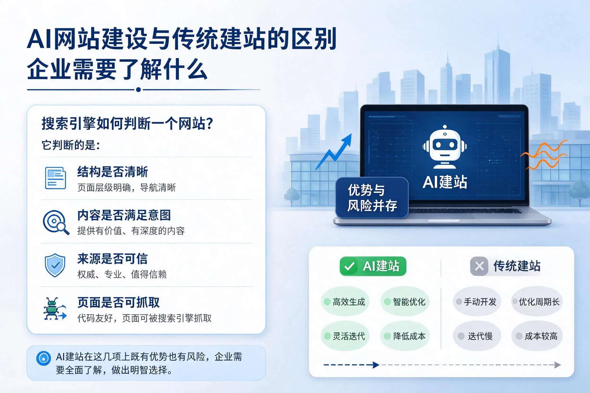 AI网站建设与传统建站的区别，广安企业需要了解什么