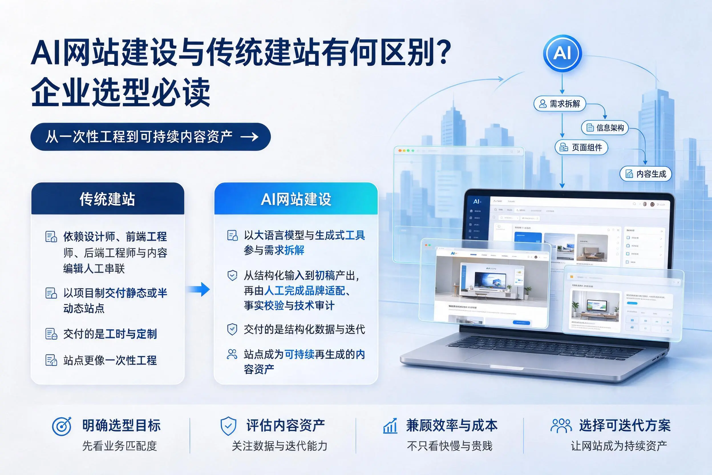 AI网站建设与传统建站有何区别？广安企业选型必读