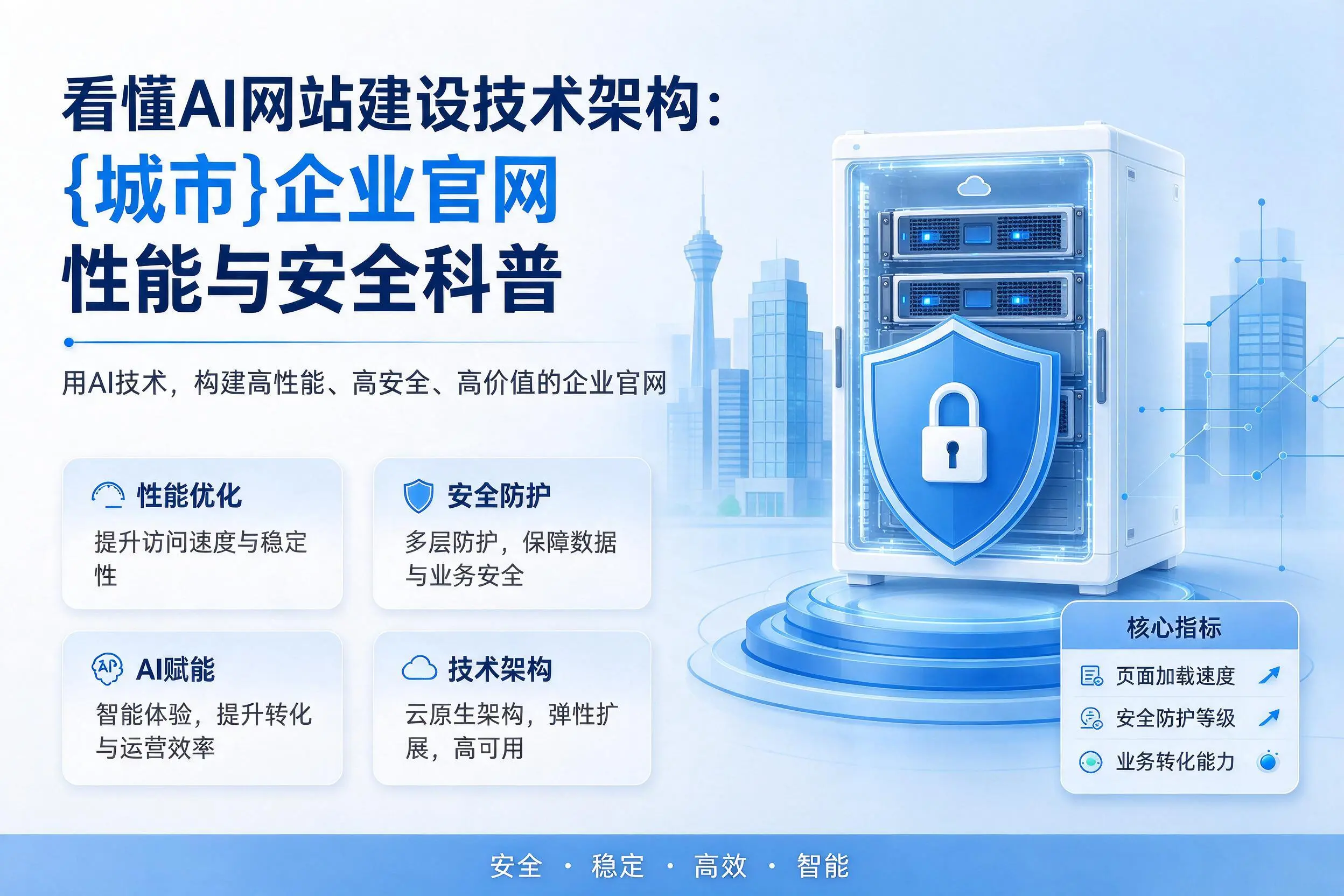 看懂AI网站建设技术架构：广安企业官网性能与安全科普